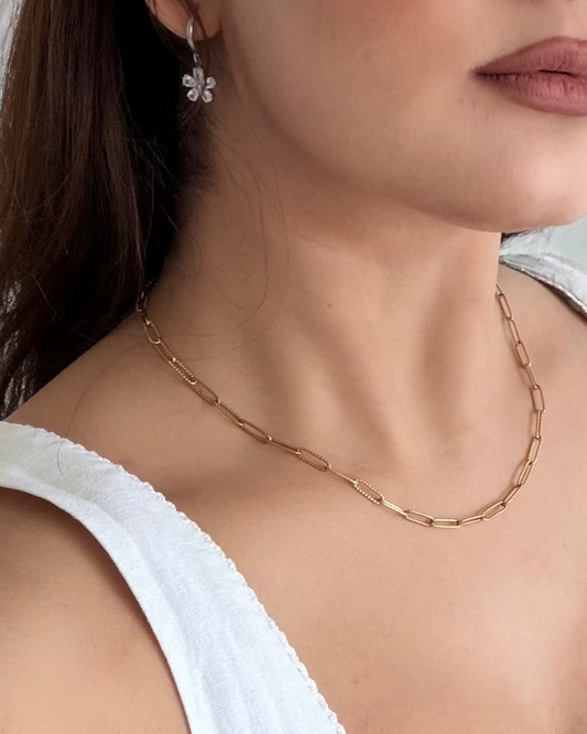 Gold Paperclip Chain Necklace