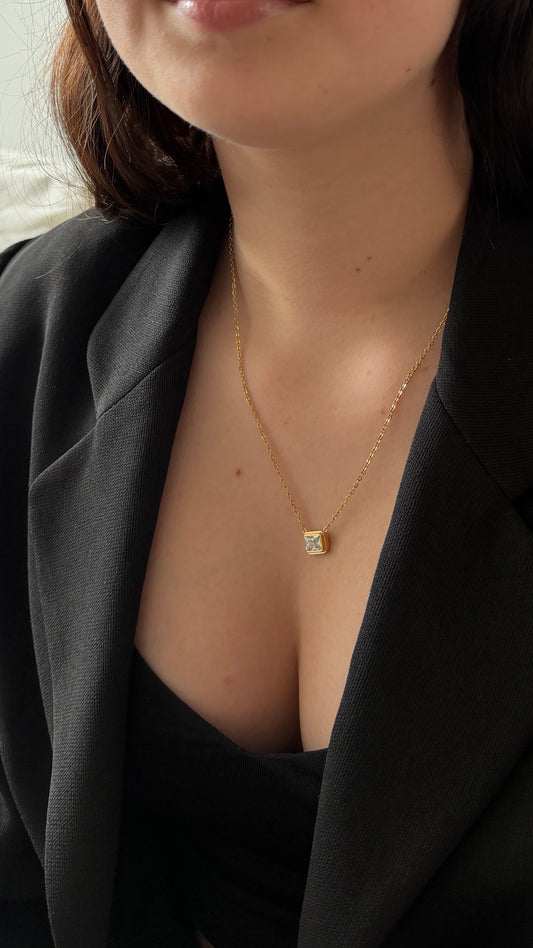 Baguette CZ Pendant Necklace