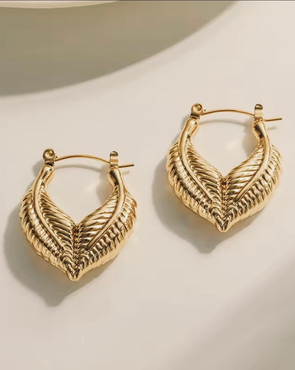 Palm Gold Chunky Hoops