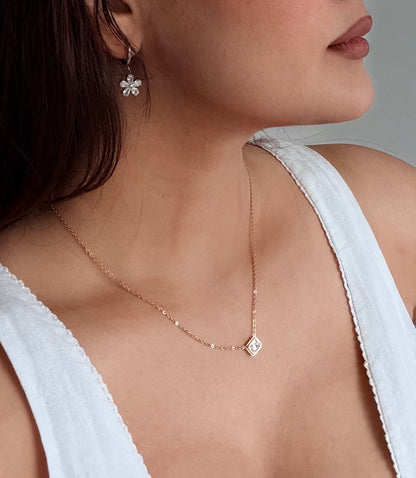 Baguette CZ Pendant Necklace