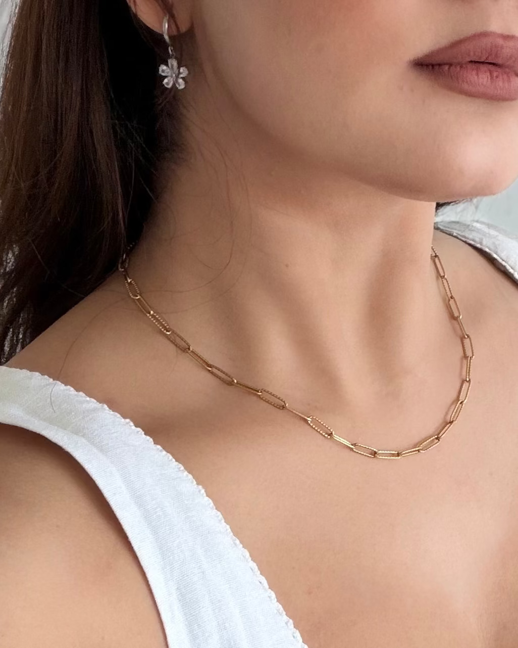 Gold Paperclip Chain Necklace