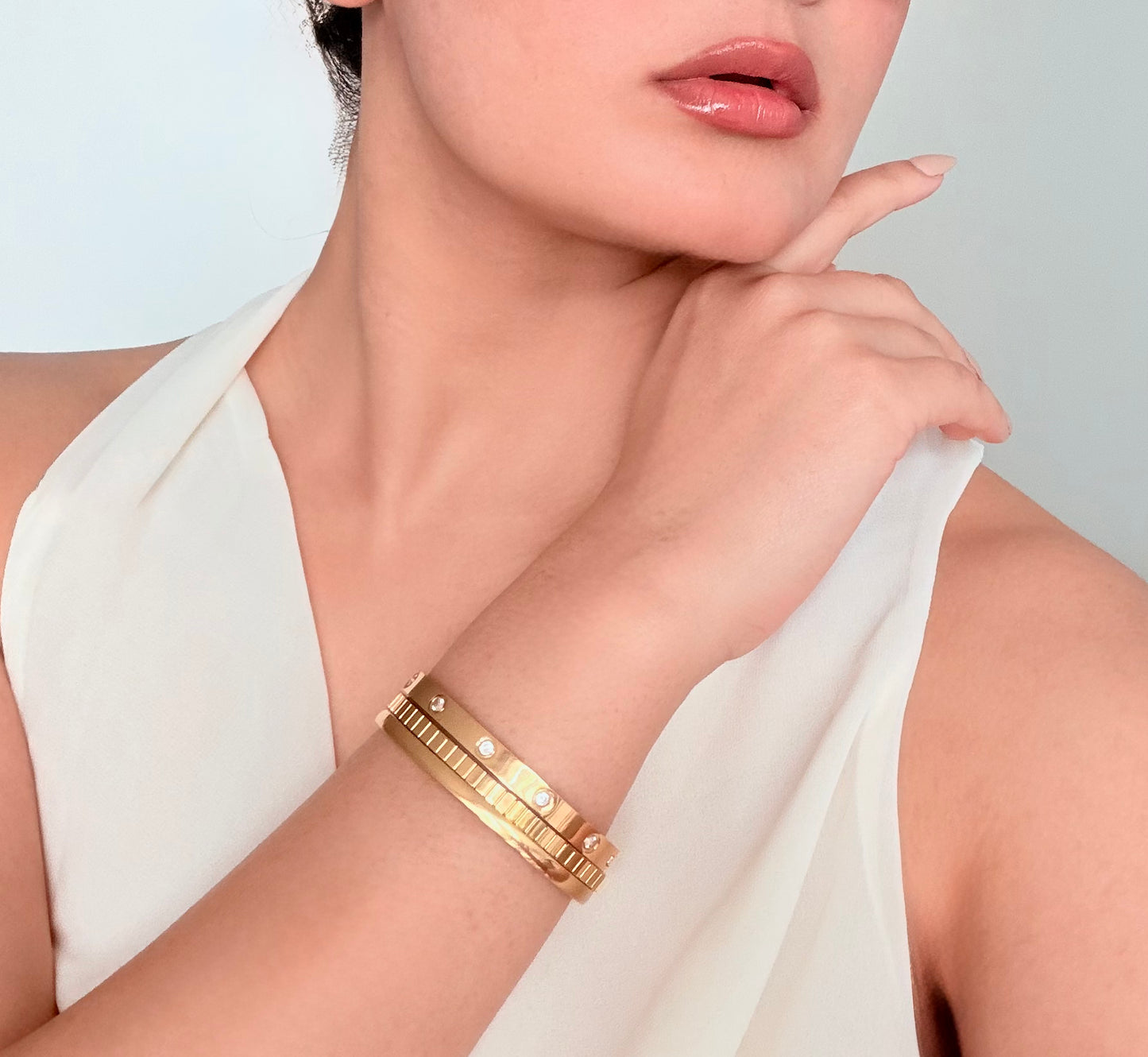 Ridge Bangle - Gold