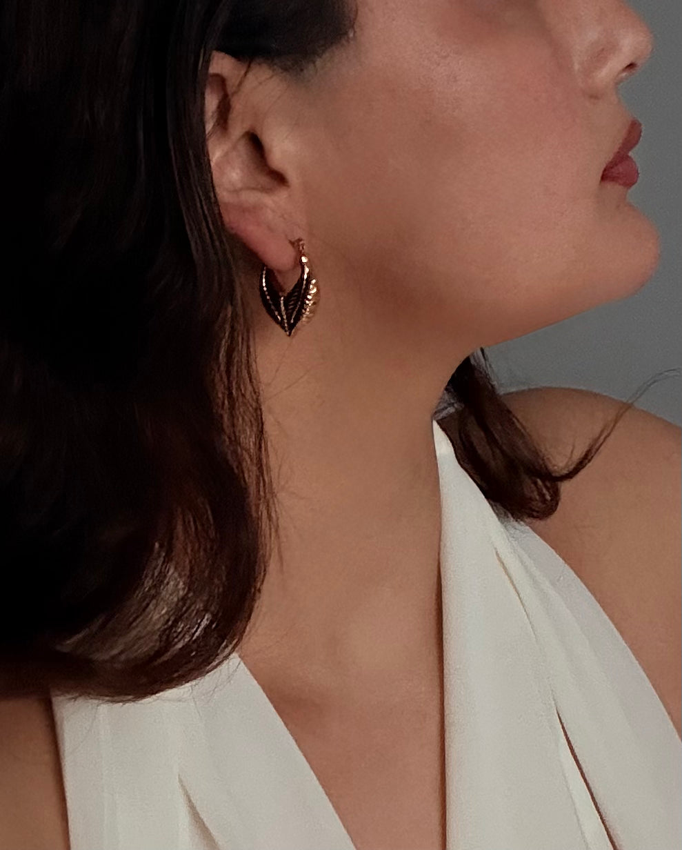 Palm Gold Chunky Hoops