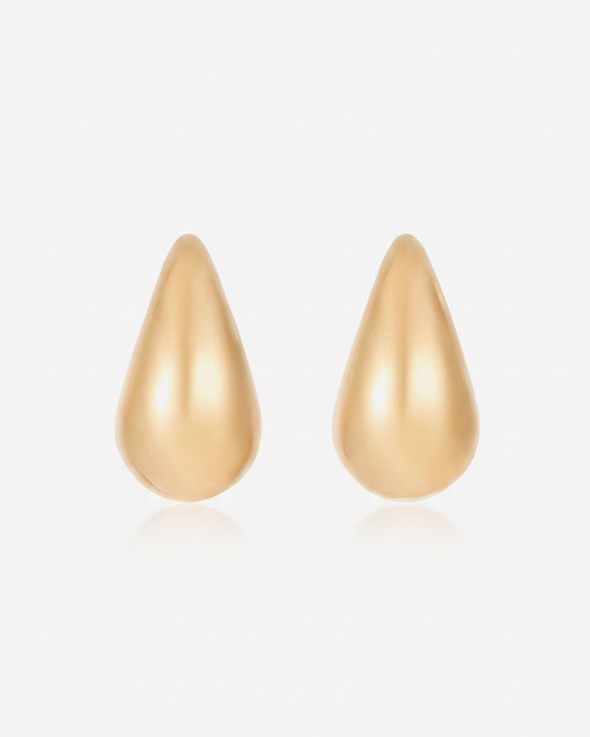 Plain Teardrop Earrings - Gold