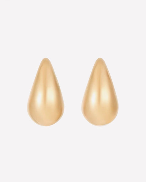 Plain Teardrop Earrings - Gold