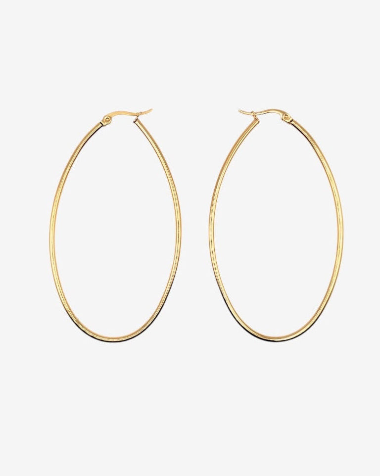 Bella Oval Gold Hoops