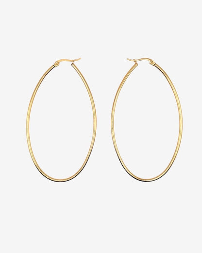 Bella Oval Gold Hoops