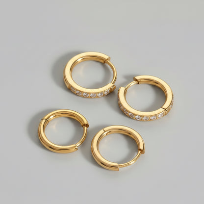 CZ Gold Huggies Stack