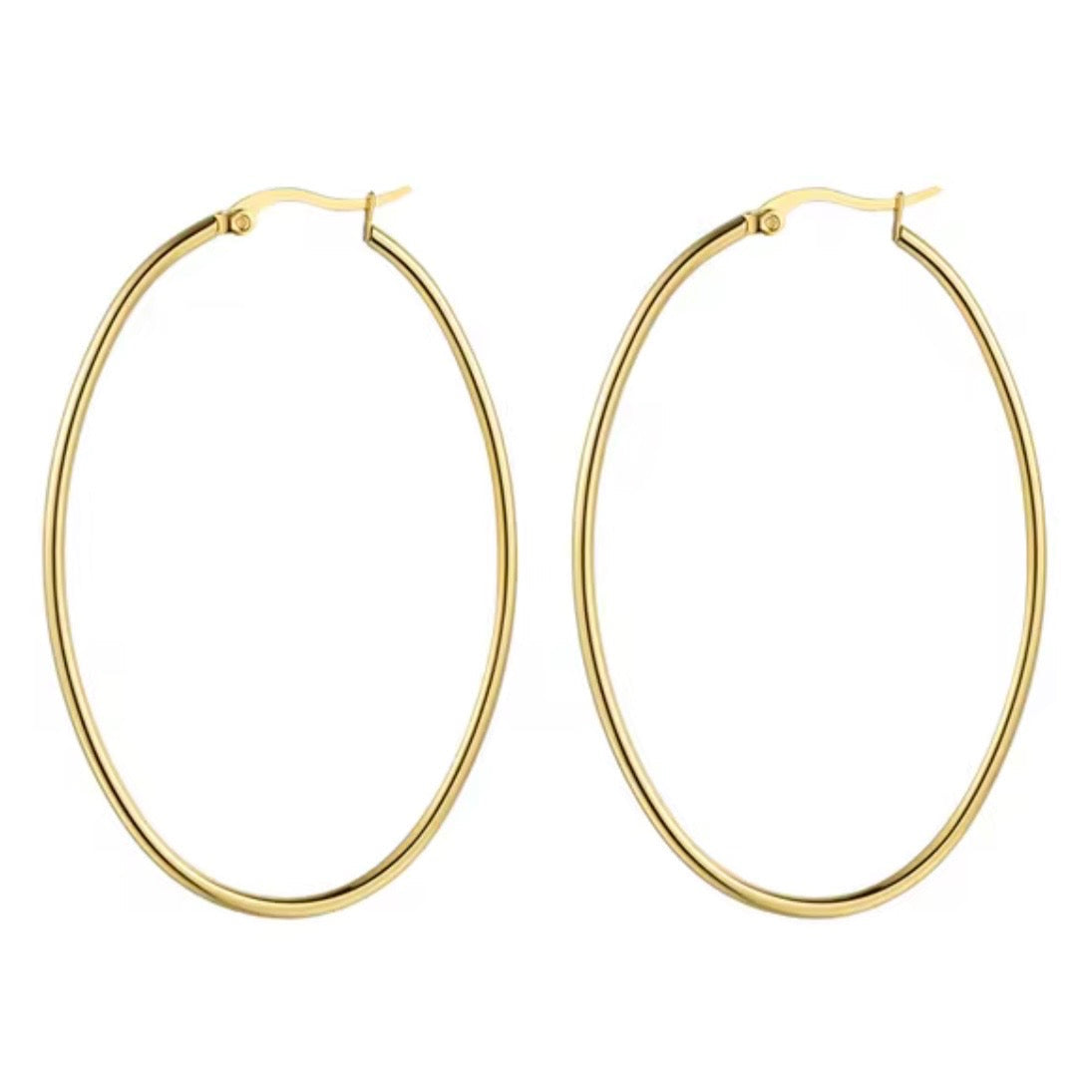 Bella Oval Gold Hoops