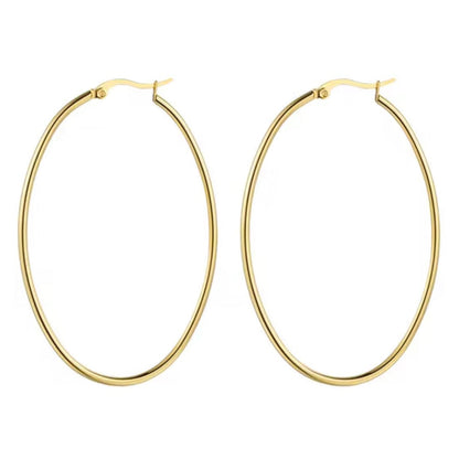 Bella Oval Gold Hoops