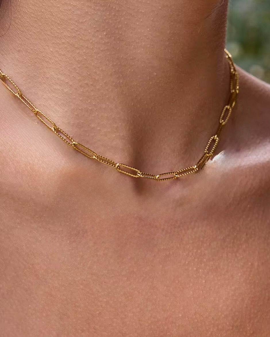 Gold Paperclip Chain Necklace