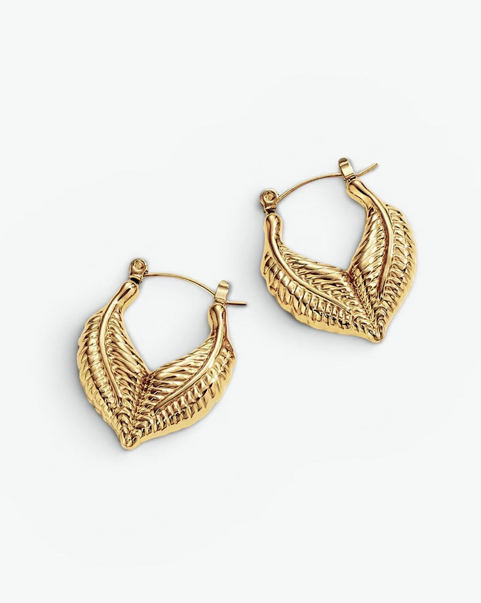 Palm Gold Chunky Hoops