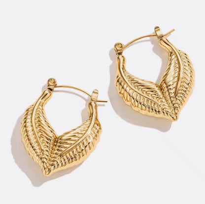 Palm Gold Chunky Hoops