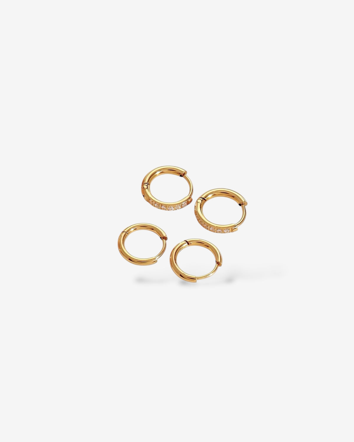 CZ Gold Huggies Stack