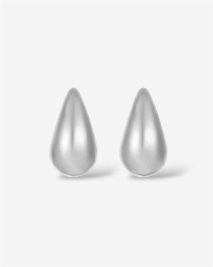Plain Teardrop Earrings - Silver