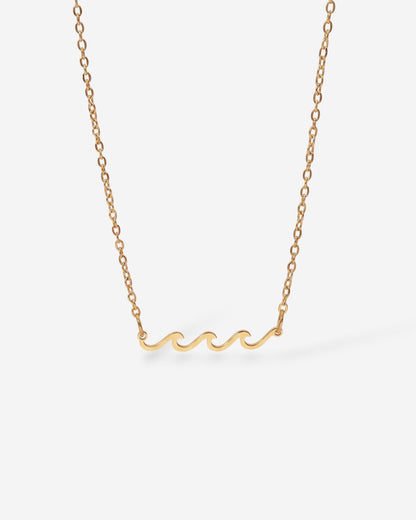Wave Pendant Necklace - Gold