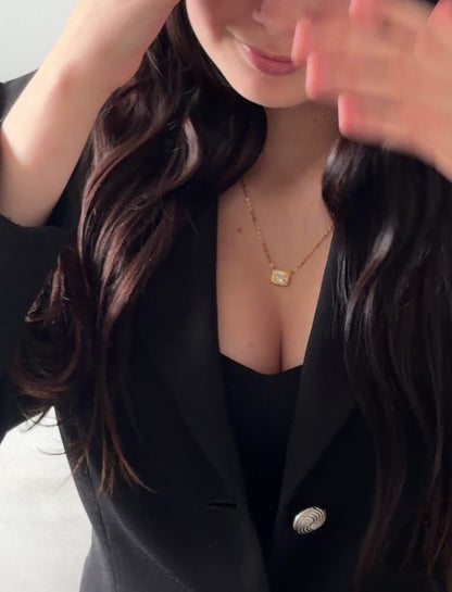 Baguette CZ Pendant Necklace